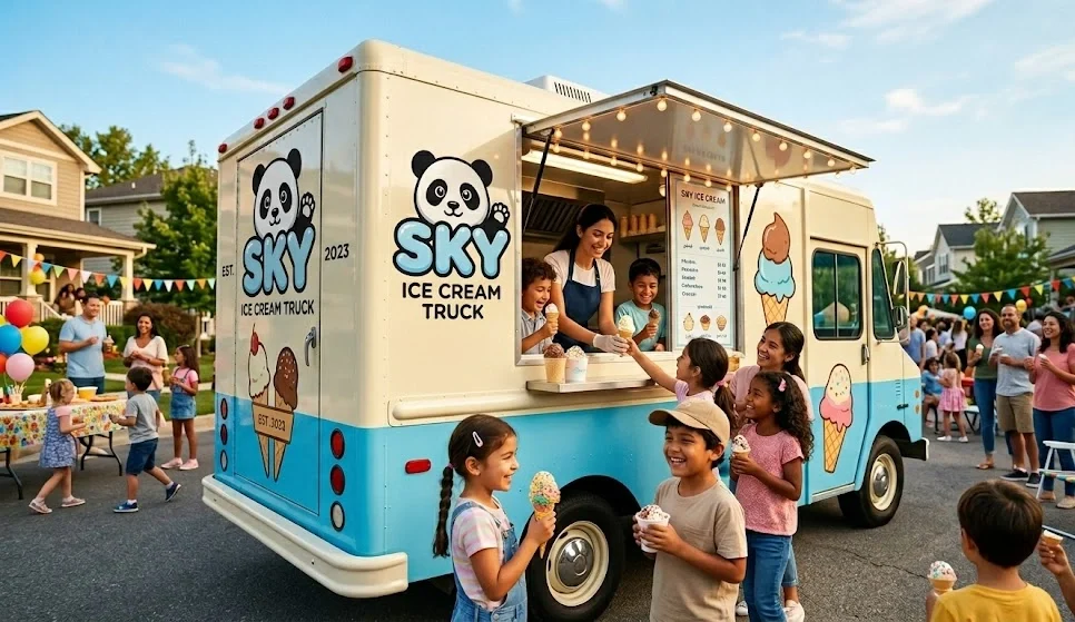 SKY Ice Cream Truck: The Perfect Ice Cream Truck Experience for Unforgettable Block Parties